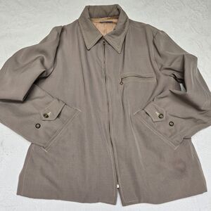Vintage "Gabardine" Belted Lined Pendleton Safari Jacket Khaki Zippered Pockets